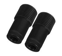 INOOMP 2pcs Black 22mm French Threaded Handle Tips Replacement for Metal Broom and Mop Poles, Plastic Threaded End Extension Adapter for Telescopic Rods, Household Cleaning Tool Parts