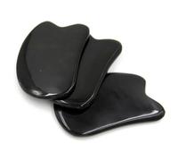 INOOMP 2pcs Black Horn Scraping Plates for Chinese Traditional Acupuncture and Scraping Therapy, Natural Buffalo Horn Material with Smooth Edges for Effective Relief and Skin Care