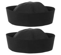 INOOMP 2pcs Captain Hat Sailor Cap for Men, Nautical Themed Party Cosplay Cap, Boat Captain Hat Headwear Outfit for Adult Yacht Marine Navy Costume Accessory