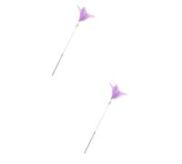 INOOMP 2pcs Cat Teaser Stick Toys with Jingle Bell Interactive Teasing Toy for Indoor Cats Engaging Pet Supplies for Playtime Fun