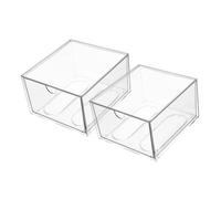 INOOMP 2PCS Clear Stackable Acrylic Organizer for Makeup Storage Bathroom Vanity Kitchen Cabinet Undersink Versatile Space-saving Storage for Cosmetics Jewelry Medicine and Stationery