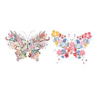 INOOMP 2pcs Cloth Stickers Iron on Patch Assorted Color Plastic Butterfly-Design Unique Shape Creative Style Won't Hurt Your Skin Decorate Clothes for Arts Craft Project Making