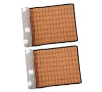 INOOMP 2pcs Cooling Mat for Pets Lightweight Self-cooling Cat Dog Mat Pillow Sleep Pad for Indoor and Outdoor Use Washable and Design Grey Pattern