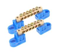 INOOMP 2pcs Copper Ground Bus Bar Terminal Block for Electrical Distribution Cabinets Grounding Bar Kit with Terminals Efficient Transmission and Easy Installation