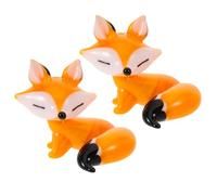 INOOMP 2pcs Creative Fox Figurine Glass Animal Desk Ornaments Small Cute Animal Figurines for Fairy Garden Wedding Tabletop Decor