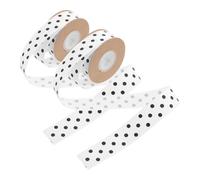 INOOMP 2pcs Decorative Ribbon Wreath Making Ribbon for DIY Enthusiasts White Versatile Soft and Flexible Polka Dot Polyester Ribbed Fabric for Crafting Projects Spring Summer Use
