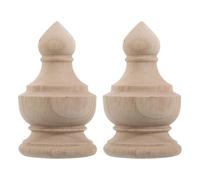 INOOMP 2pcs Decorative Wood Carved Ball Topper Handrail Columns for Staircase Indoor Home Decoration Unfinished Wooden Post Caps