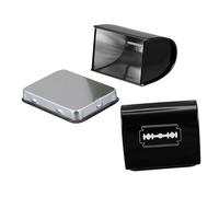 INOOMP 2pcs Disposal Case for Barber Shop, Lightweight Iron Storage Box with Universal Design for Double-edge and Barber-grade