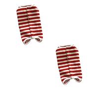 INOOMP 2pcs Dog Suit Anti- Costume for Care Full-body for Male Female Dogs Comfortable and Stress-reducing for Abdominal Injuries Wine Stripes