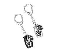 INOOMP 2pcs Dog Urn Keychain Pendant for Pet Ashes Silver and Black Pet Keepsake Hanging Ornament for Remembering Your Beloved Dog