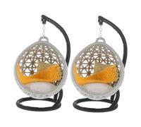 INOOMP 2pcs Dollhouse Miniature Swing Chair Tiny Hanging Egg Chair Mini Furniture Model For Home Decor Mini House Accessory 1:30