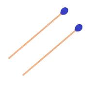INOOMP 2pcs Drum Mallet Percussion Instrument Accessory Blue Wool Polyester Head Wooden Handle Easy to Master and Use Safe and Gentle Design for Melody Creation