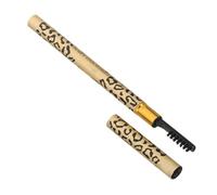 INOOMP 2pcs Dual-ended Brow Pen with Brush Leopard Cover Eyebrow Pencil Black Fine Smooth Paste for Natural Definition Professional Makeup Assistant for Precise Hair-like Strokes
