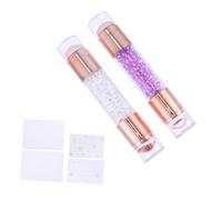 INOOMP 2pcs Dual-head Silicone Nail Art Stamper Skin-friendly Manicure Tool for Salon Home Use Easy DIY Stamping for Beginners and Professionals White Transparent Purple Small