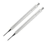 INOOMP 2Pcs Ear Point Acupressure Pen Silver Auricular Point Massage Probe Reflexology Tool for Ear and Facial Therapy