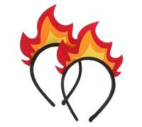 INOOMP 2pcs Flame Headband Fire Headpiece for Women, Non-woven Fabric Material Universal Head Size Adaptation and No Collapse Design, for Carnival and Rave Festival Party Accessories