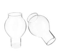 INOOMP 2pcs Glass Candle Shade Tall Chimney Windproof Cover for Dining Table and Weddings, Tube Holder with Easy Maintenance, Simple and Fashionable Candle Accessories