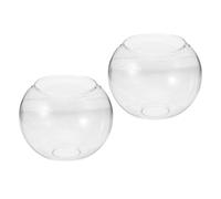 INOOMP 2pcs Glass Globe Lamp Shade Replacement for Floor Lamps and Wall Sconces, High Transparency Glass with E27 Fitter Opening, 5.1 Inch Diameter, 4.3 Inch Height, Easy to Clean