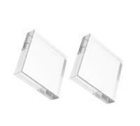 INOOMP 2pcs Glass Paperweights White Crystal Paperweight Decorative Square Block with Elegant Design for Home Ornaments and Office Desk Accessories