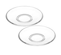 INOOMP 2pcs Glass Tea Saucer for Teacup with Stable Support, Portable Round Small Plate for Serving Coffee or Casual Gathering, Elegant Sl esign