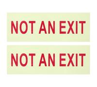 INOOMP 2pcs Glow in Dark Not An Exit Safety Signs for Emergency Preparedness and Building Use, Red Pvc Material with Reliable Design and Messaging, 10x3.5 Inches Self-adhesive