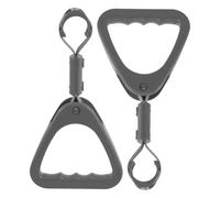 INOOMP 2pcs Gray Triangle Car Handle Grab Assist Straps Plastic Automotive Hand Grip Supports for Elderly Disabled Mobility Aid and Public Transport Use