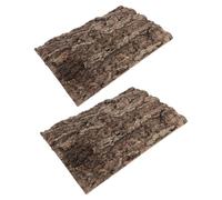 INOOMP 2pcs Green Wall Cork Bark for Leopard Gecko Tank Accessories Reptile Bark Background Decor for Snake Terrarium Backdrop Cork Decorative Board for Tortoise Crab