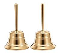 INOOMP 2pcs Hand Bells for Classroom and Service, Loud Ringing Bells