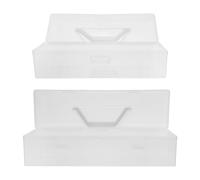 INOOMP 2pcs Handheld Storage Box Plastic Art Supplies Box for Paint Brush Case Portable Visible School Supply Storage for Drawing Tool