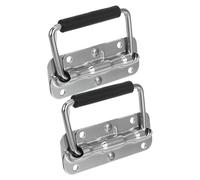 INOOMP 2pcs Heavy Duty Tool Box Pull Handles Foldable Iron Tool Box Handles with Quick Installation Easy to Hold Design and Flight Case