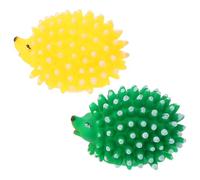 INOOMP 2pcs Hedgehog Toys Bite-resistant Pet Toy Made of Sturdy Latex, Interactive Animals Playthings with Squeaky Feature for Dog Teeth Cleaning and Puppy Teething Random Color