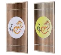 INOOMP 2pcs Japanese Style Sashimi Plate Screen Ornaments for Sushi Dish Adornment, Decorative Small Folding Screens in White and Yellow for Cold Dish Presentation and Hotel Table Decor