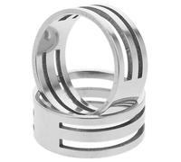 INOOMP 2pcs Jump Ring Opening Closing Tool Circle Jump Ring Tool Silver Stainless Steel Circular Shape with 4 Grooves Inner Diameter 17mm Fits Most Finger Sizes Versatile for Jewelry
