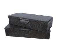 INOOMP 2pcs Large Capacity Pencil Case Plastic with Secure Closure, Rectangular Hard Pp Storage Box Resistant to Stains and Dirt for Office and School Use