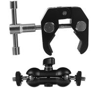 INOOMP 2pcs Large Crab Claw Microphone Clamps with Dual Ball Head Mounts, Heavy Duty Mic Holders for Outdoor and Studio Use, Adjustable Mic Accessory Brackets Compatible with Stands