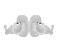 INOOMP 2pcs Large White No-Drill Curtain Rod Holders Tension Rod Brackets for Drapery and Wall-Mounted Support Clips Suitable for Telescopic Poles in Bathroom and Window Treatments
