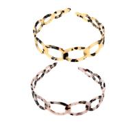 INOOMP 2pcs Lightweight Acrylic Teeth Hair Hoops for Women, Hollow out Design with Comfortable Fit, for Everyday Wear and Photo Shoots, Delicate Workmanship Fashion Hair Bands Random Random Color