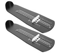 INOOMP 2pcs Lightweight Black Plastic Foot Measurement Device for Men and Adults, Easy to Use Shoe Sizer Tool for Accurate Foot Size Measuring at Home