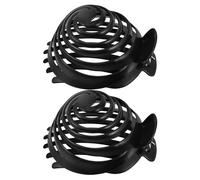 INOOMP 2pcs Lightweight No Slip Ladies Hair Bun Shaper Claw Clip round Mushroom Dome Shape for Busy Mornings and DIY Styling, Stylish Black Resin Hair Clamp for Women Beginners