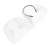 INOOMP 2pcs Mesh Veil Headband with Rhinestone Detail for Women, Comfortable Fit and Breathable Material, Classic Black and White Bridal Hair Accessories the Big Day or Tea Party