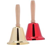 INOOMP 2pcs Metal Hand Bells Loud Rattle Bell Style Handle for Dinner Restaurant Call Service Metal Supplies Simple Rattle