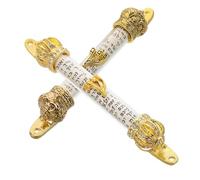 INOOMP 2pcs Metal Mezuzah Case with Sacred Scroll Jewish Blessing Plaque for Door Outdoor Decor Jerusalem Style Vintage Religious Protection