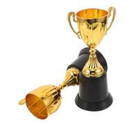 INOOMP 2pcs Mini Gold Trophy Cups with Black Base for Winners Plastic Award for Parties Soccer Teacher Recognition and Academic Achievements