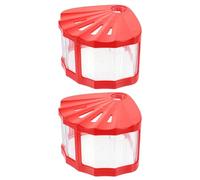 INOOMP 2pcs Mini Red Betta Fish Tanks with LED Light, Small Ecological Desktop Aquariums, Decorative Plastic Fish Bowls for Freshwater Betta and Home Office Use
