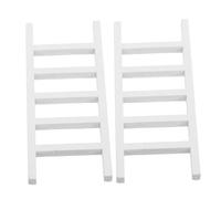 INOOMP 2pcs Mini Step Ladder: 1: 12 Miniature Dollhouse Furniture Wooden Ladder DIY Craft Accessories For Landscape Scene Cake Decorating 3.93 X 1.57 Inch