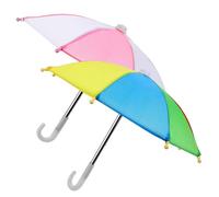INOOMP 2pcs Mini Umbrella Decoration Pink Mini Umbrella Tiny Table Props Rain Travel Collapsible Doll for Travel ature Cloth