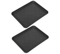 INOOMP 2pcs Multi-purpose Plastic Boot Tray with Non-skid Bottom for Indoor Outdoor Use PP Shoe and Pet Feeding Mat Suitable for Hallway Shoes Garden Boots and Flower Pots Storage