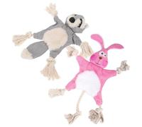 INOOMP 2pcs No Stuffing Puppy Teething Cartoon Animal Shape Plush Chew for Dogs Lightweight Sturdy Cloth Material Suitable for Indoor and Outdoor Play