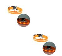 INOOMP 2pcs Nylon Flashing Dog Collar Led Light Safety Collar for Pet Glow in The Dark Size Xl (light)