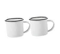 INOOMP 2pcs Old Retro Drinking Glass White Tea Cups Milk Cup Water Cup Vintage Mugs Tin Camping Mugs Enamel Metal Mug Iron White Retro Iron Mugs Winter Coffee Mug Thicken